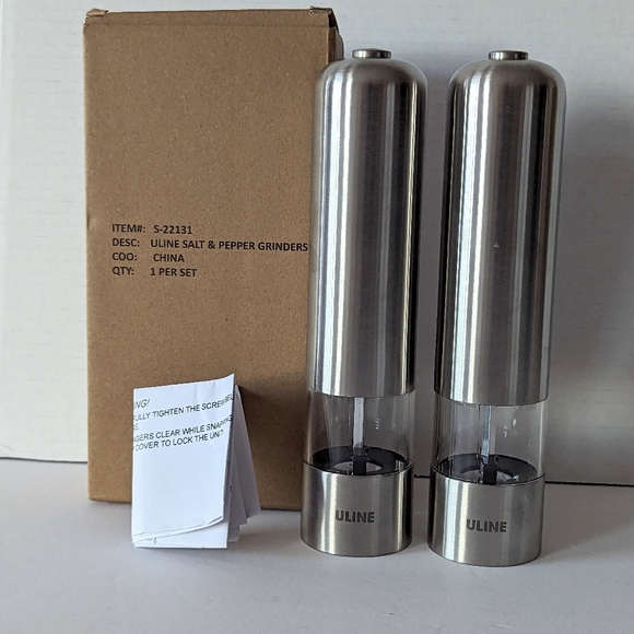 uline Kitchen Electric Salt And Pepper Mill Set Battery Operated Grinder Shaker With Light